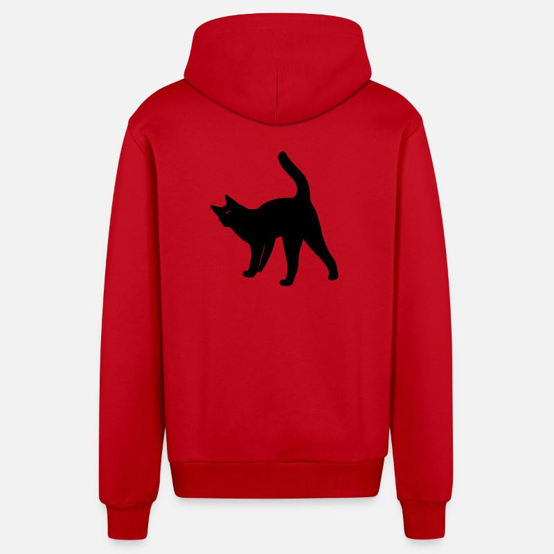 Chat chat - Veste à capuche bio décontractée fabriquée en UE - rouge