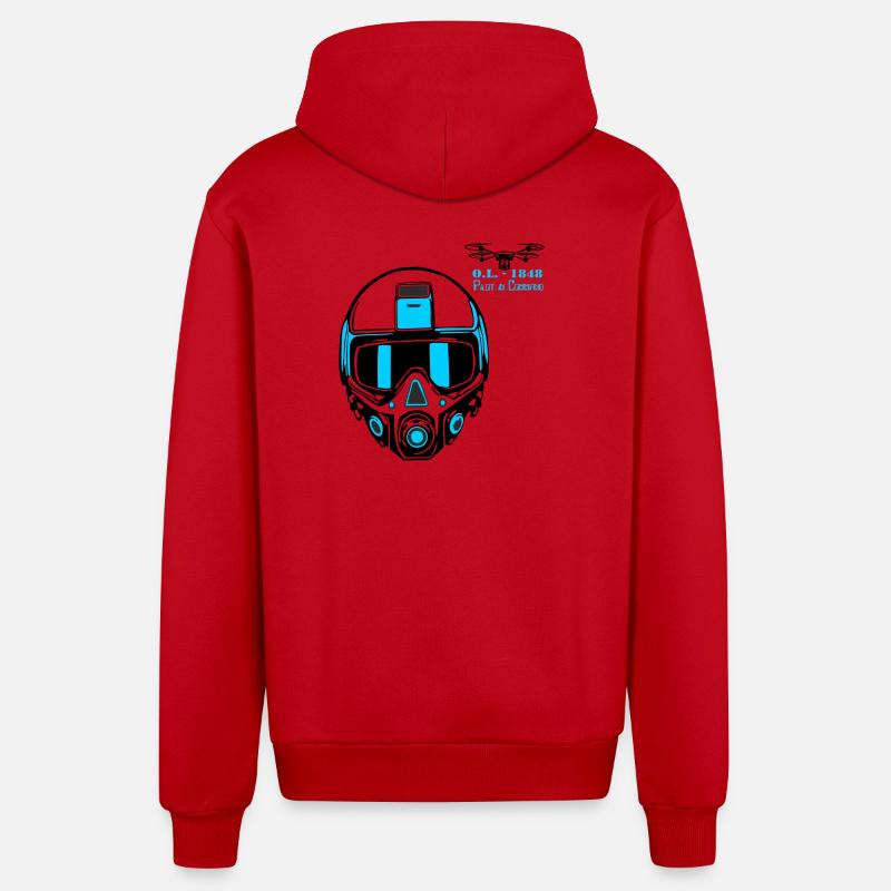 Drohnenpilot 2 - Organic Relaxed Kapuzenjacke Made in EU - Rot