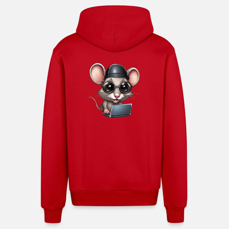 Computer, Informatikfreak, Informatiker - Organic Relaxed Kapuzenjacke Made in EU - Rot