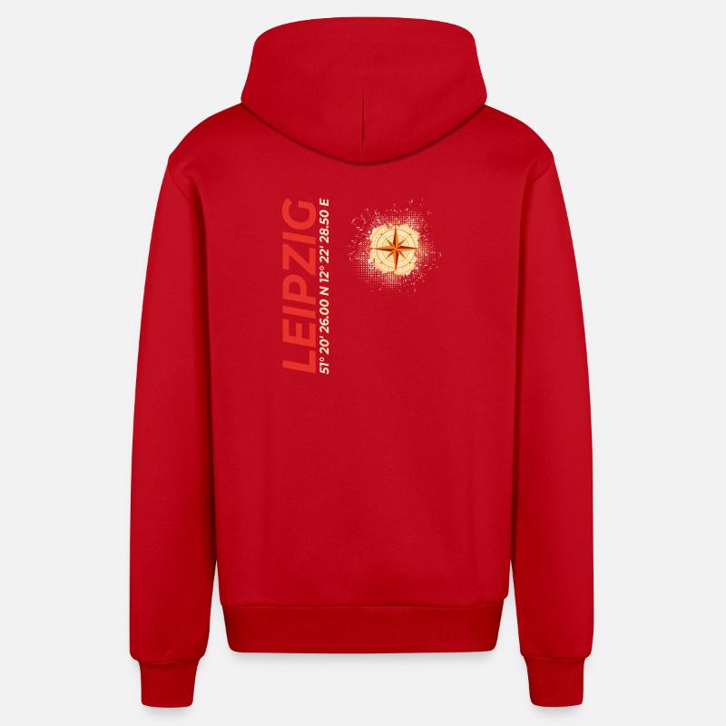 Leipzig - Organic Relaxed Kapuzenjacke Made in EU - Rot