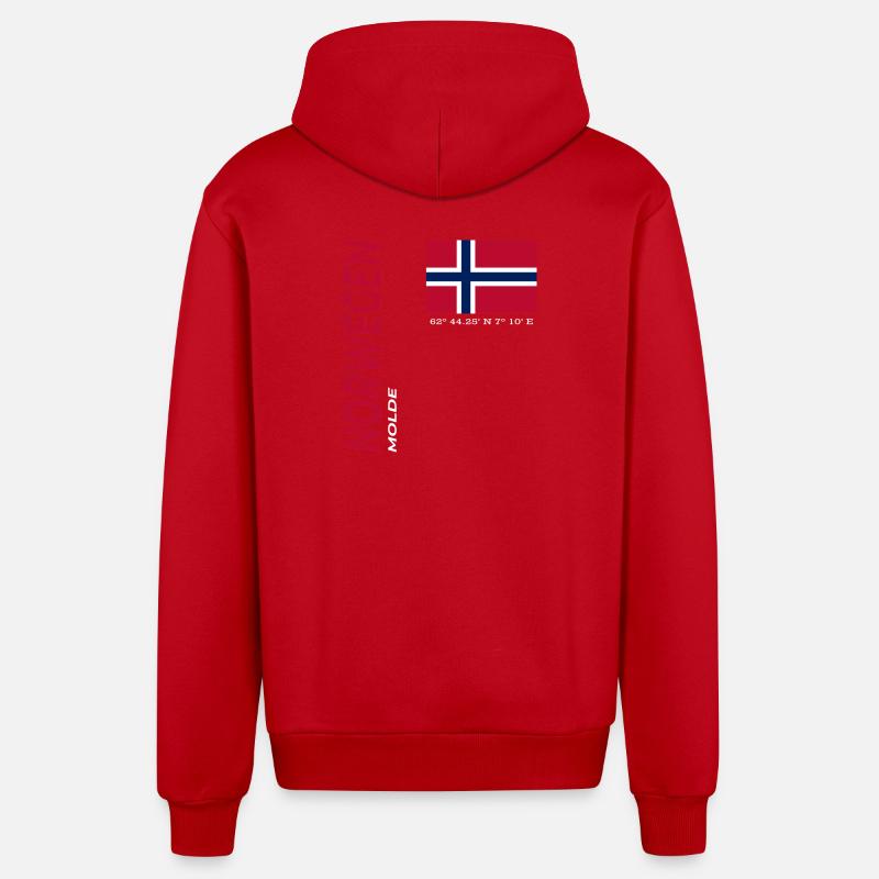 Molde - Veste à capuche bio décontractée fabriquée en UE - rouge