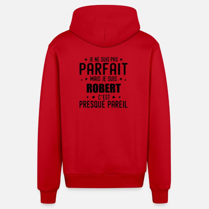 Robert: authentisch, unvollkommen, oberflächlich, perfekt - Organic Relaxed Kapuzenjacke Made in EU - Rot