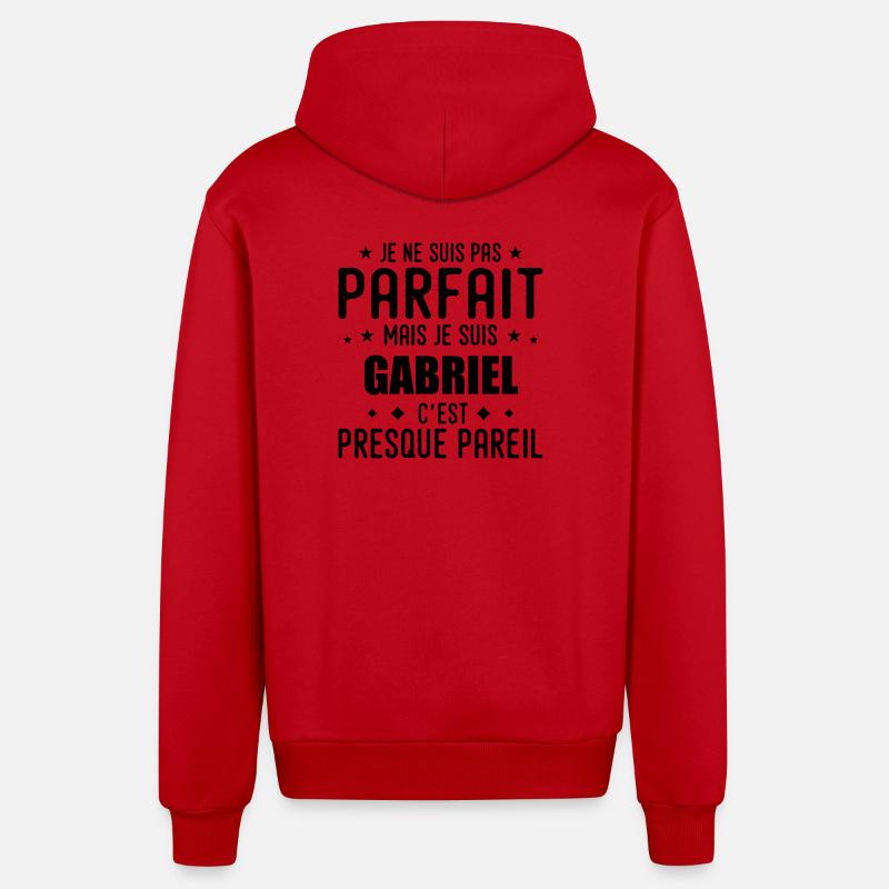 Gabriel: authentisch, unvollkommen, oberflächlich, perfekt - Organic Relaxed Kapuzenjacke Made in EU - Rot