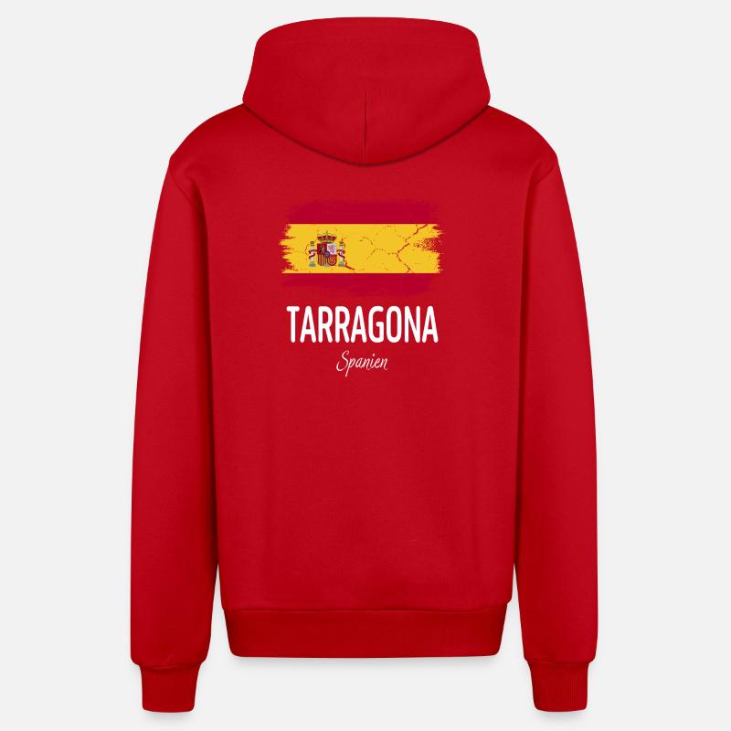 Tarragone - Veste à capuche bio décontractée fabriquée en UE - rouge