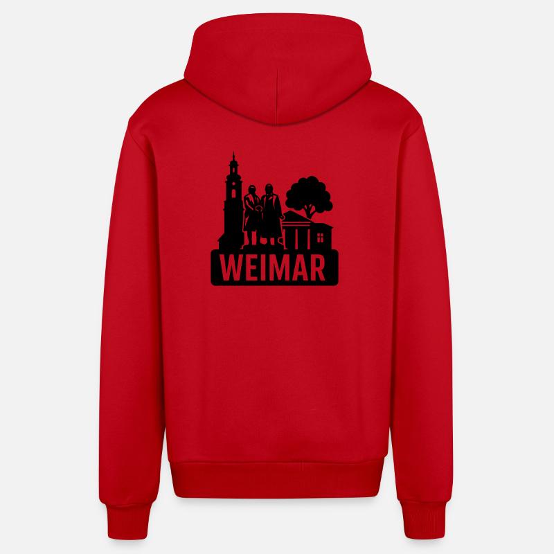 Weimar, Thuringe - Veste à capuche bio décontractée fabriquée en UE - rouge