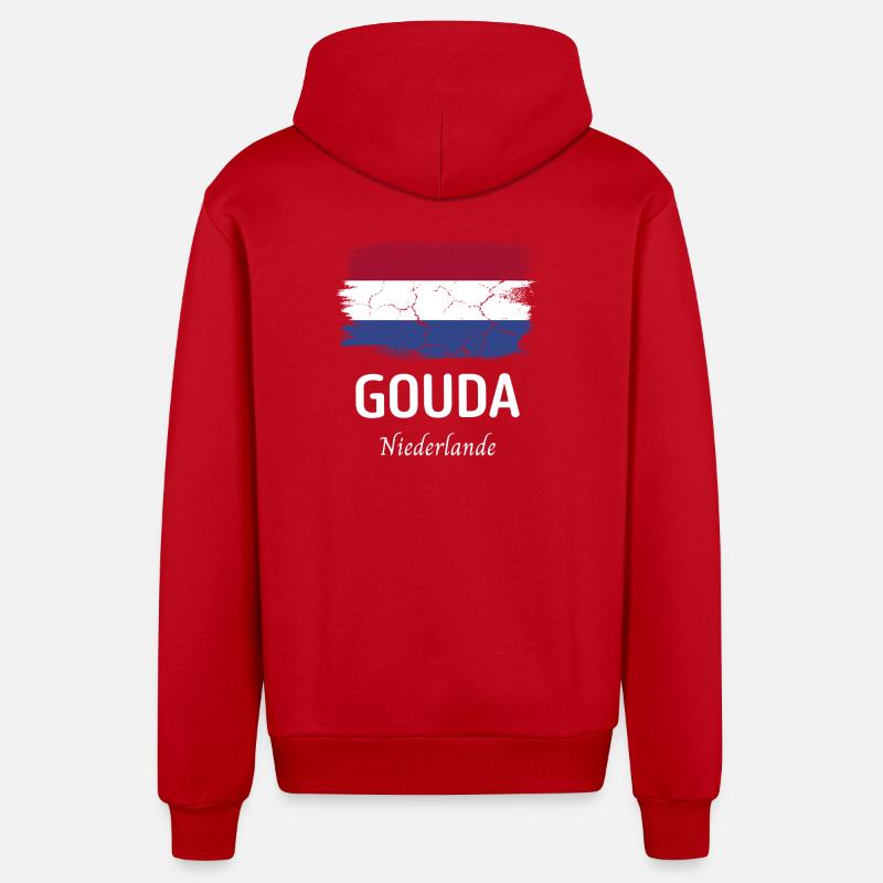 Gouda - Veste à capuche bio décontractée fabriquée en UE - rouge