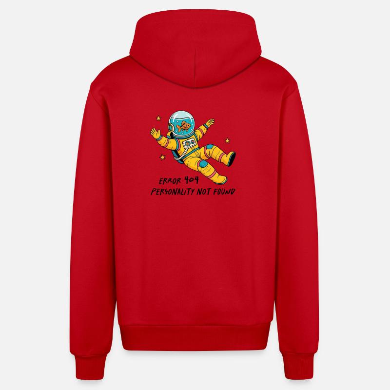 Error 404, personality not found - Veste à capuche bio décontractée fabriquée en UE - rouge