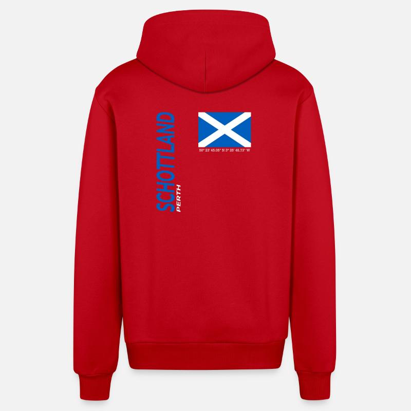 Perth - Veste à capuche bio décontractée fabriquée en UE - rouge