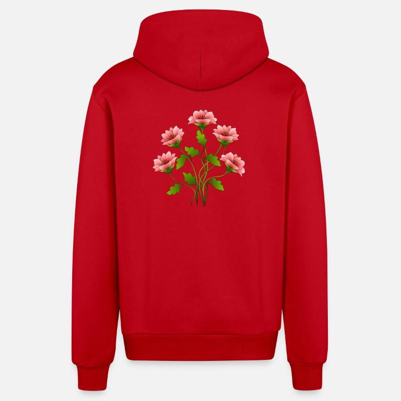 Fleur - Veste à capuche bio décontractée fabriquée en UE - rouge