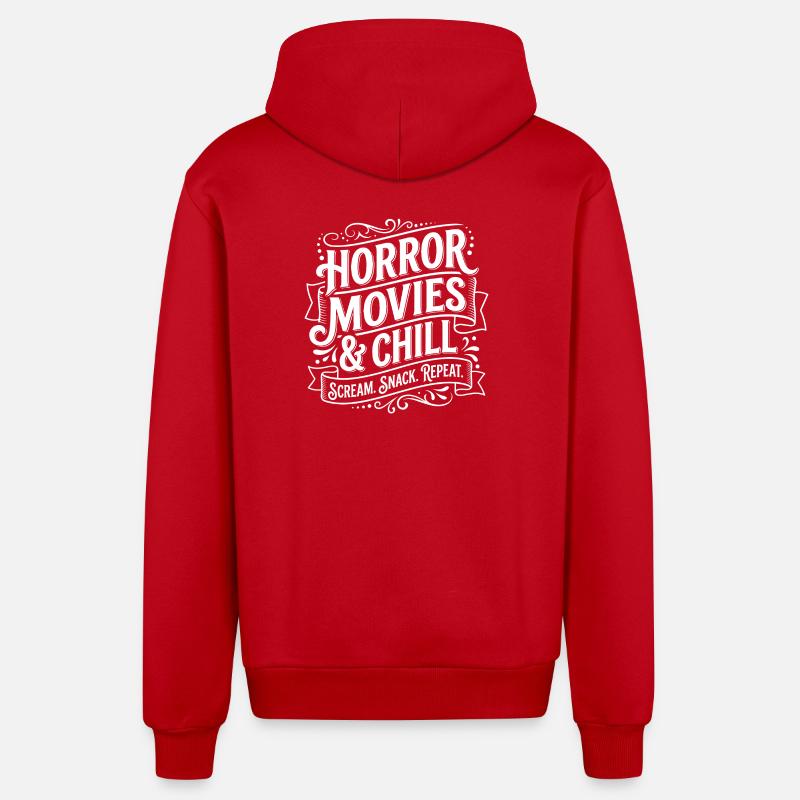 Films d’horreur et chill - Veste à capuche bio décontractée fabriquée en UE - rouge