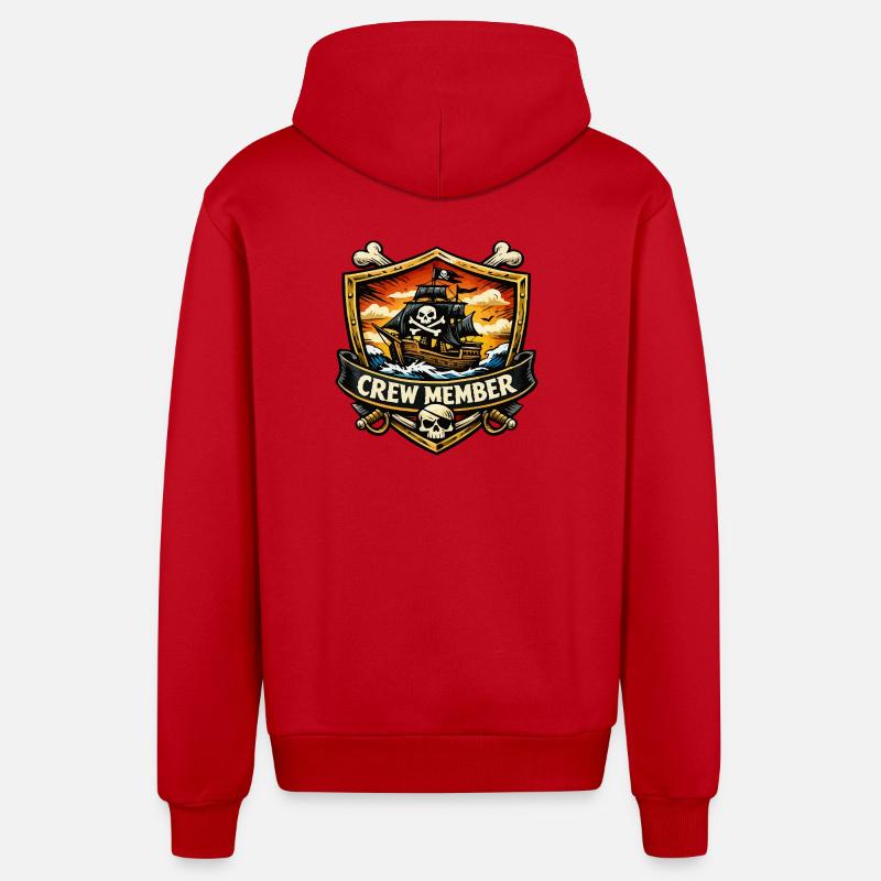 Membre d’équipage d’un navire pirate - Veste à capuche bio décontractée fabriquée en UE - rouge