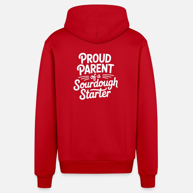 Stolzer Elternteil eines Sauerteigstarters - Organic Relaxed Kapuzenjacke Made in EU - Rot
