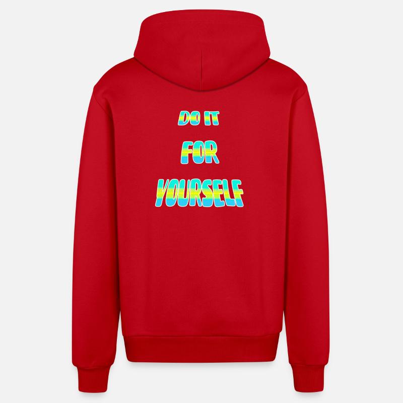 Do it point - Organic Relaxed Hooded Jacket Made in EU - red