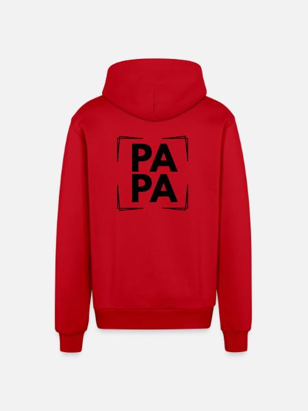Dad - Organic Relaxed Hooded Jacket Made in EU - red