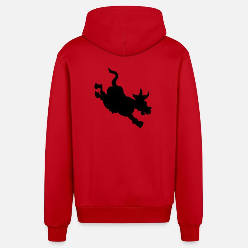 Drôle d’image d’ombre de vache - Veste à capuche bio décontractée fabriquée en UE - rouge