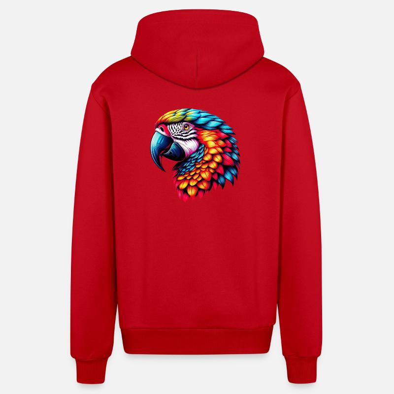 Papagei - Organic Relaxed Kapuzenjacke Made in EU - Rot
