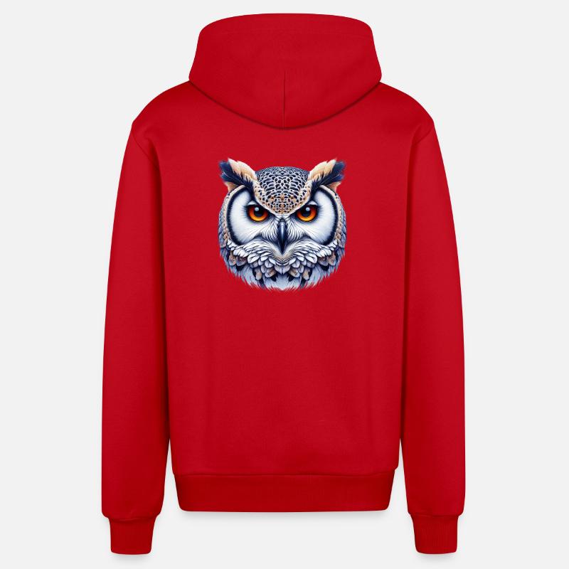 Hibou - Veste à capuche bio décontractée fabriquée en UE - rouge