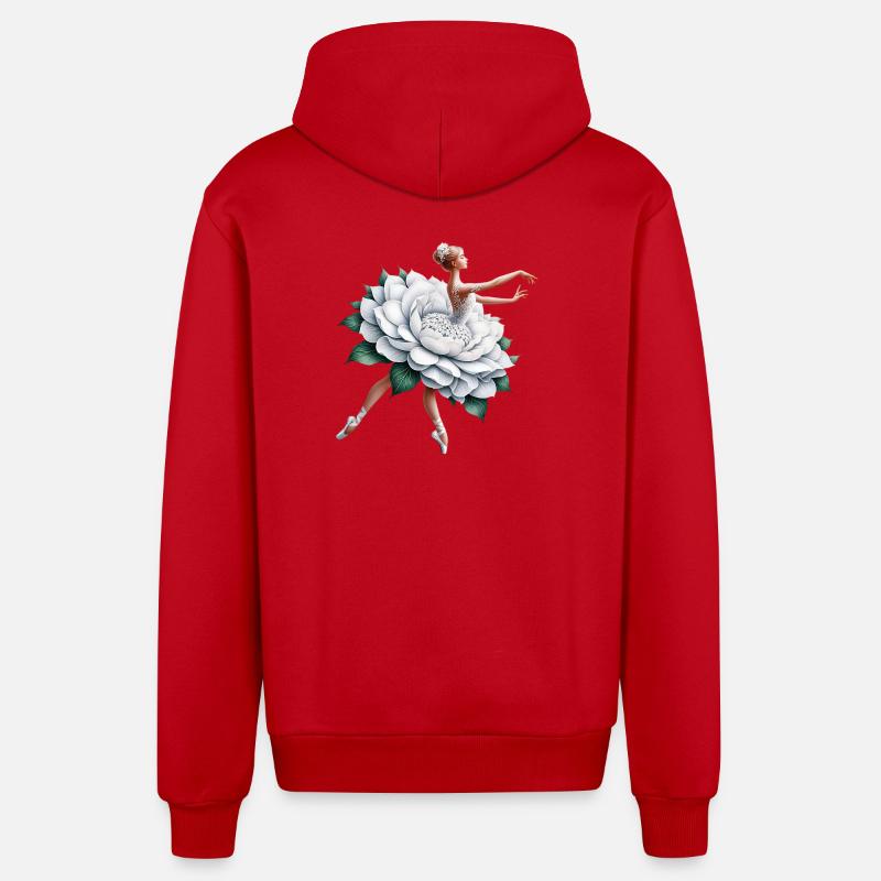 Danseuse de ballet avec tutu - Veste à capuche bio décontractée fabriquée en UE - rouge