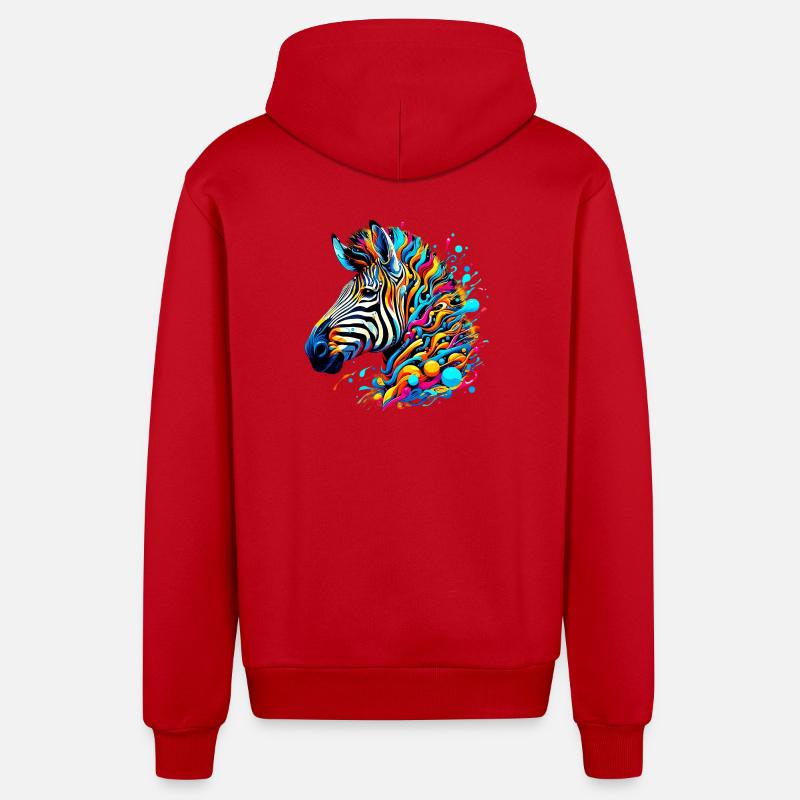 Zebra - Organic Relaxed Hooded Jacket Made in EU - red