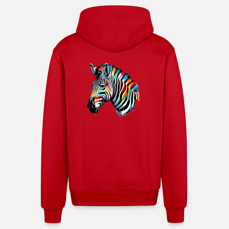 Zebra - Organic Relaxed Hooded Jacket Made in EU - red