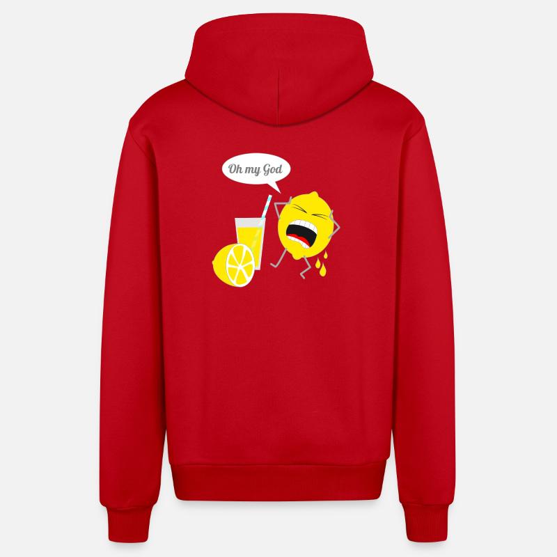 Design de citron drôle - Veste à capuche bio décontractée fabriquée en UE - rouge
