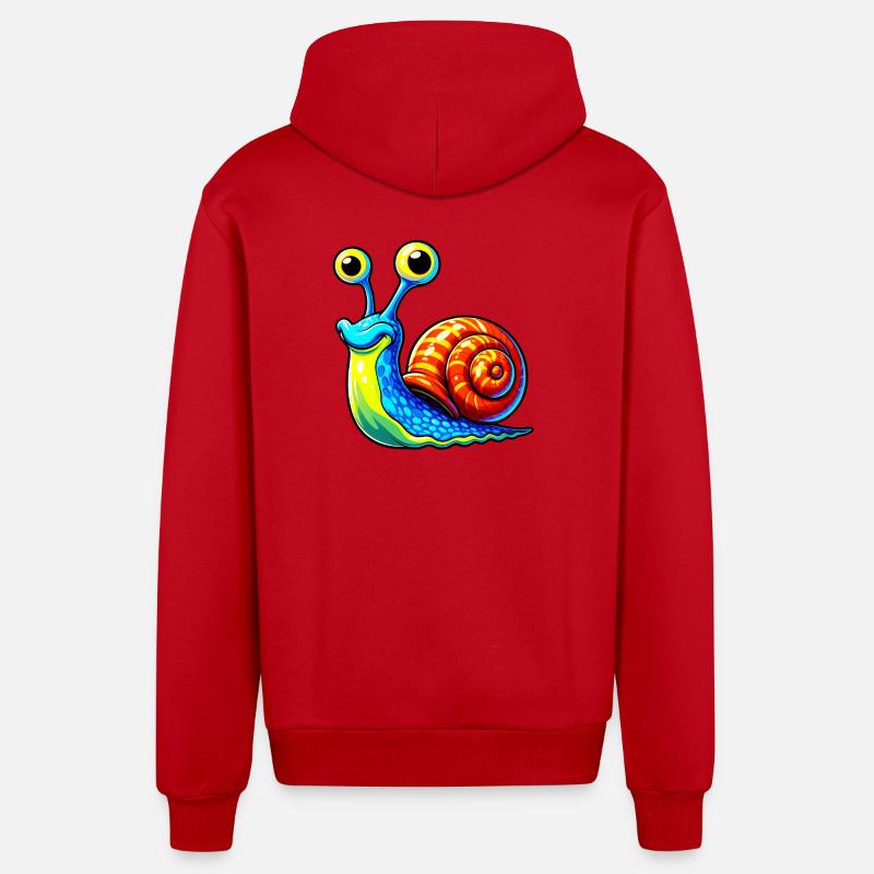 Escargot - Veste à capuche bio décontractée fabriquée en UE - rouge