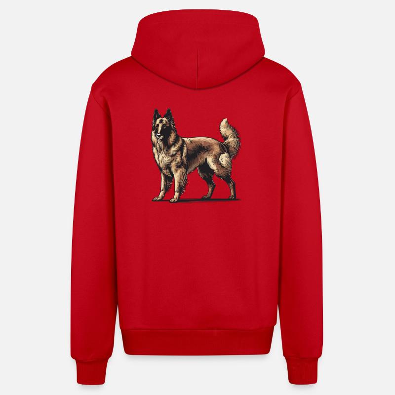 Schäferhund - Organic Relaxed Kapuzenjacke Made in EU - Rot