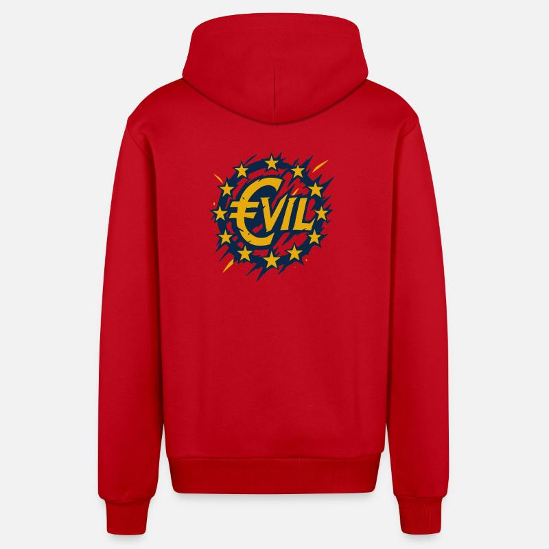 Conception du logo de l’Euro-rebellion - Veste à capuche bio décontractée fabriquée en UE - rouge