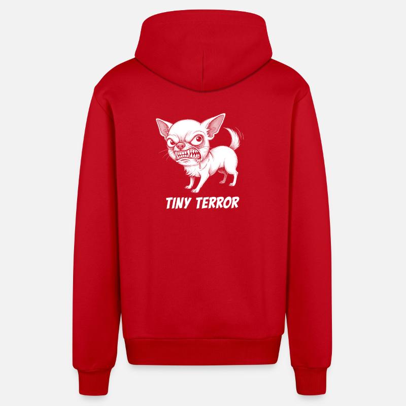 Wütender Chihuahua - Tiny Terror - Organic Relaxed Kapuzenjacke Made in EU - Rot