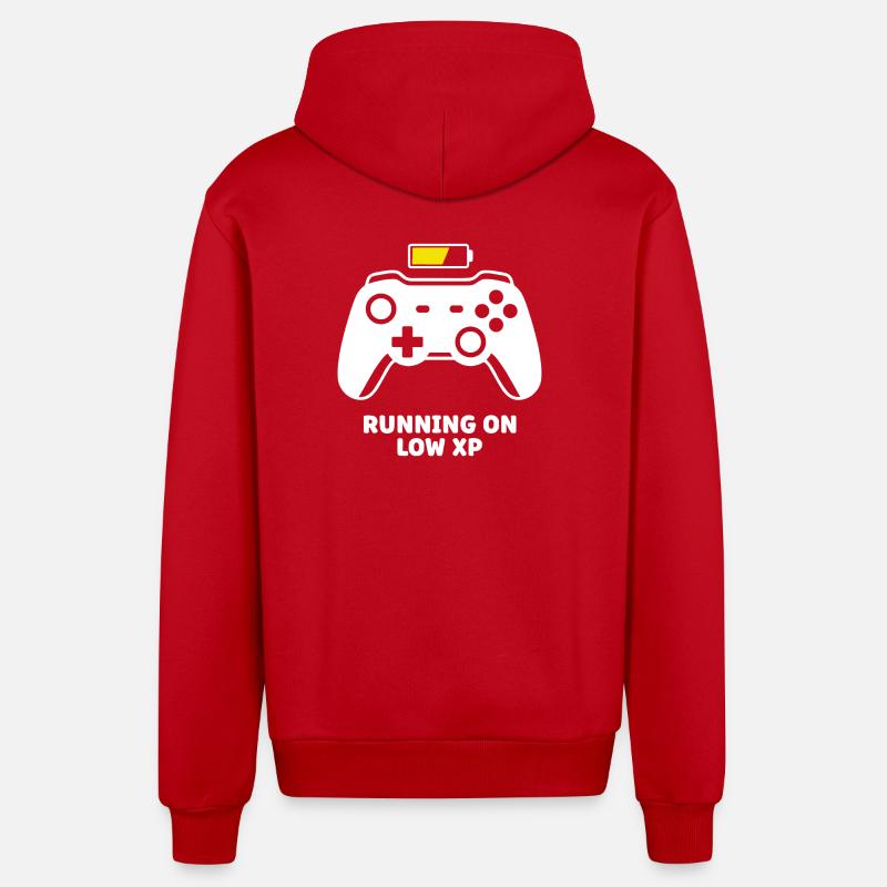 Running on Low XP Controller - Organic Relaxed Kapuzenjacke Made in EU - Rot