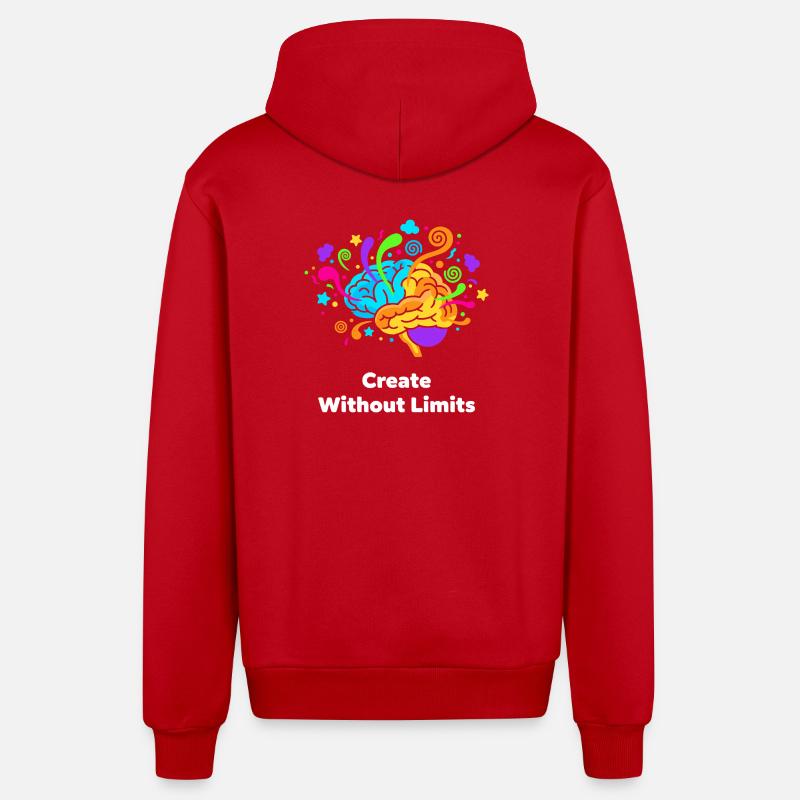 Creative brain art without limits - Organic Relaxed Hooded Jacket Made in EU - red