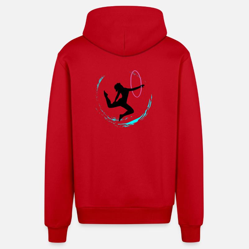 Gymnastique rythmique - Veste à capuche bio décontractée fabriquée en UE - rouge