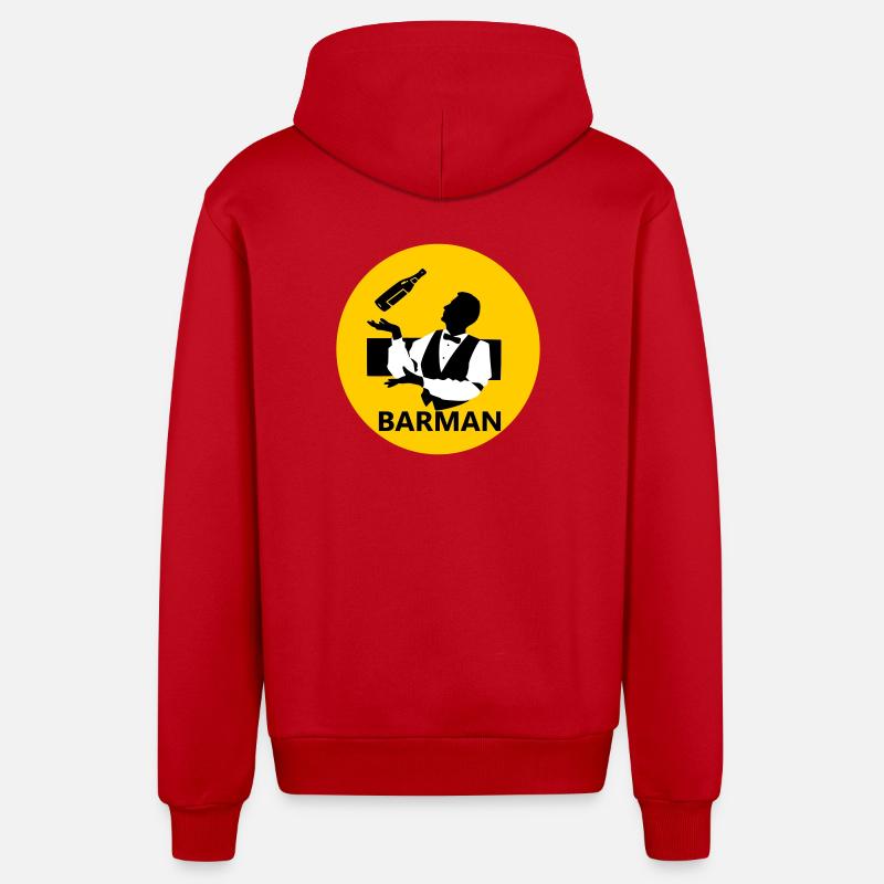 Barman - Veste à capuche bio décontractée fabriquée en UE - rouge