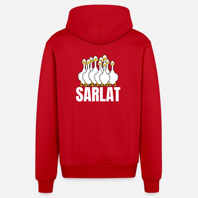 Sarlat, foie gras, canard - Veste à capuche bio décontractée fabriquée en UE - rouge