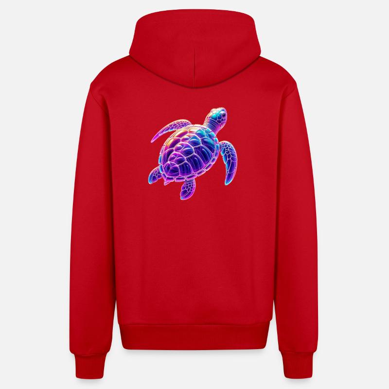 Turtle - Organic Relaxed Hooded Jacket Made in EU - red