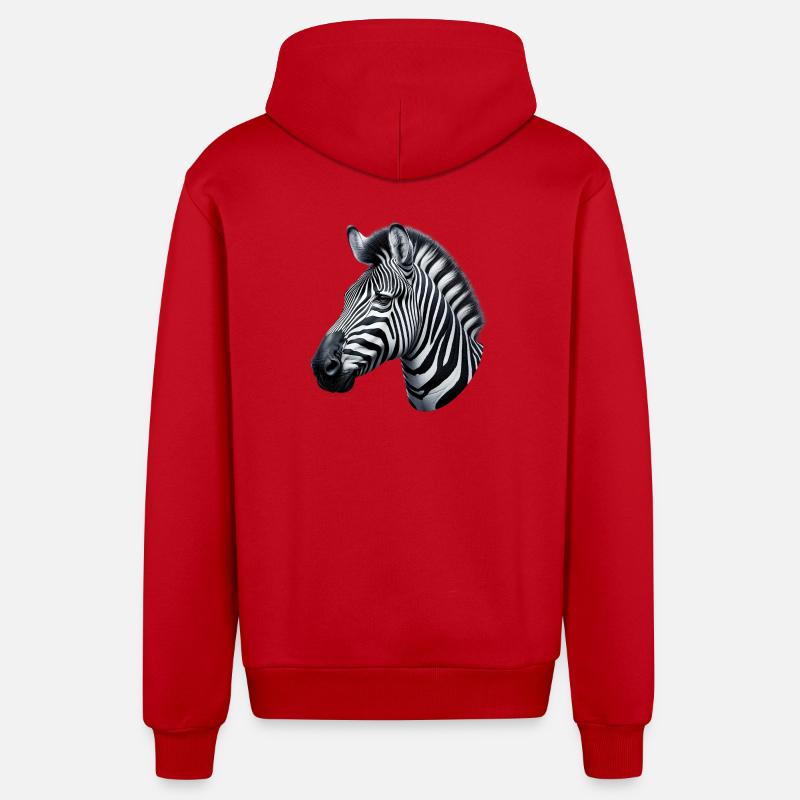 Zèbre - Veste à capuche bio décontractée fabriquée en UE - rouge