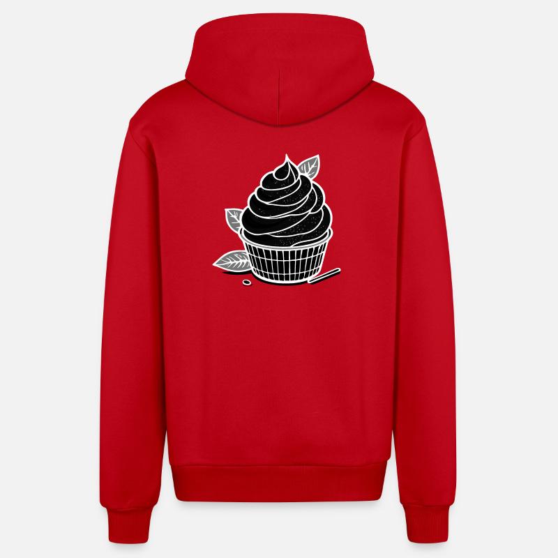 Crème glacée au matcha - Veste à capuche bio décontractée fabriquée en UE - rouge
