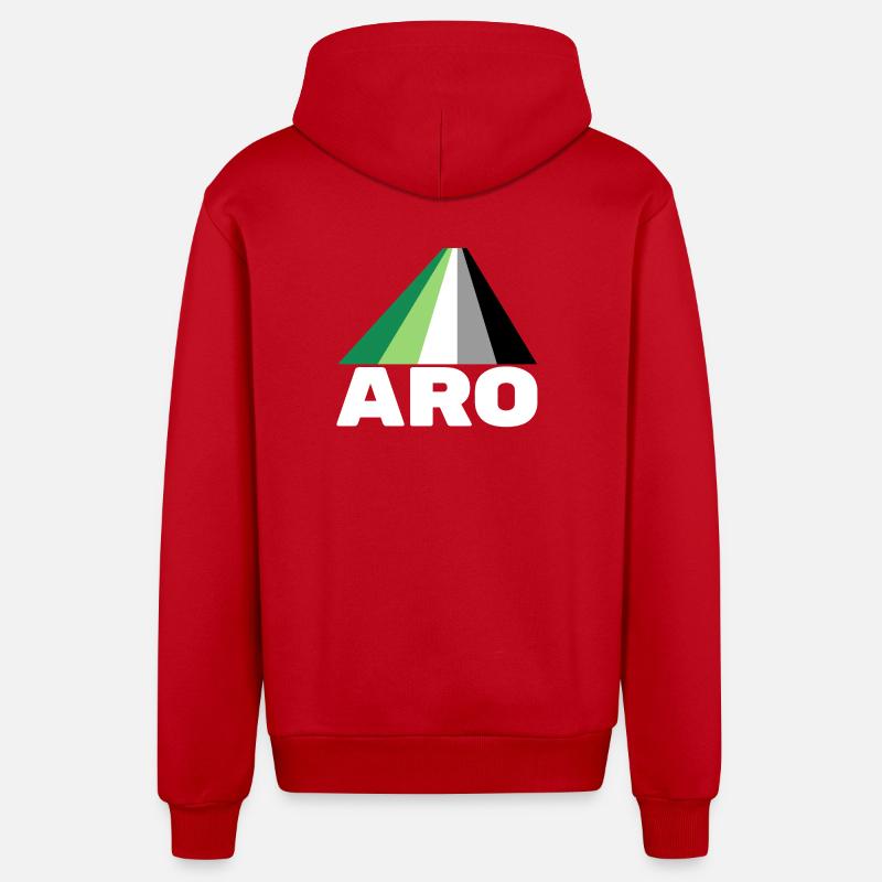 Aromanticisme, aromantique, aro - Veste à capuche bio décontractée fabriquée en UE - rouge