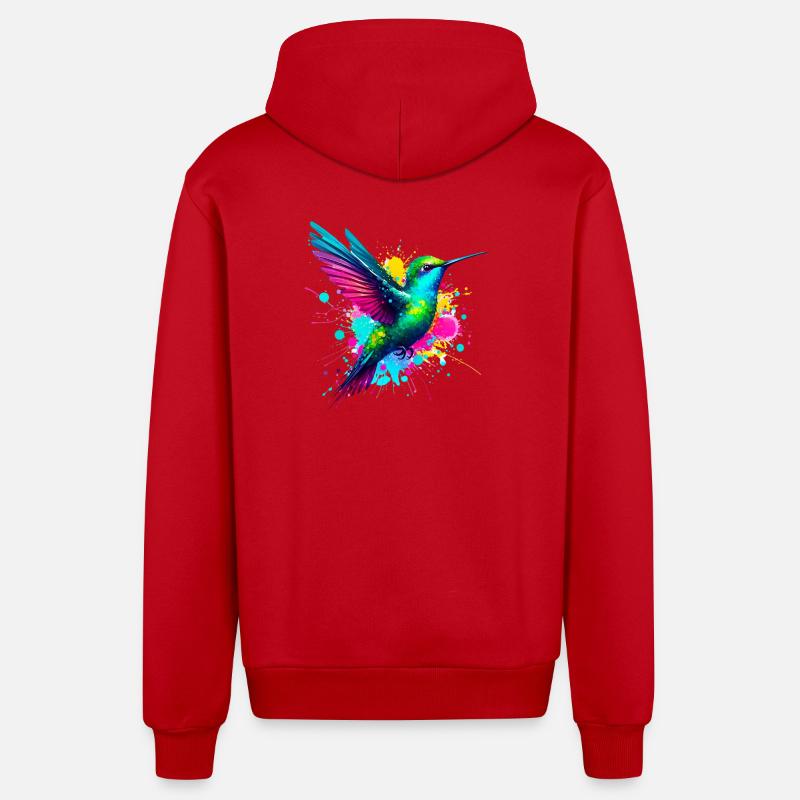Colibri - Veste à capuche bio décontractée fabriquée en UE - rouge