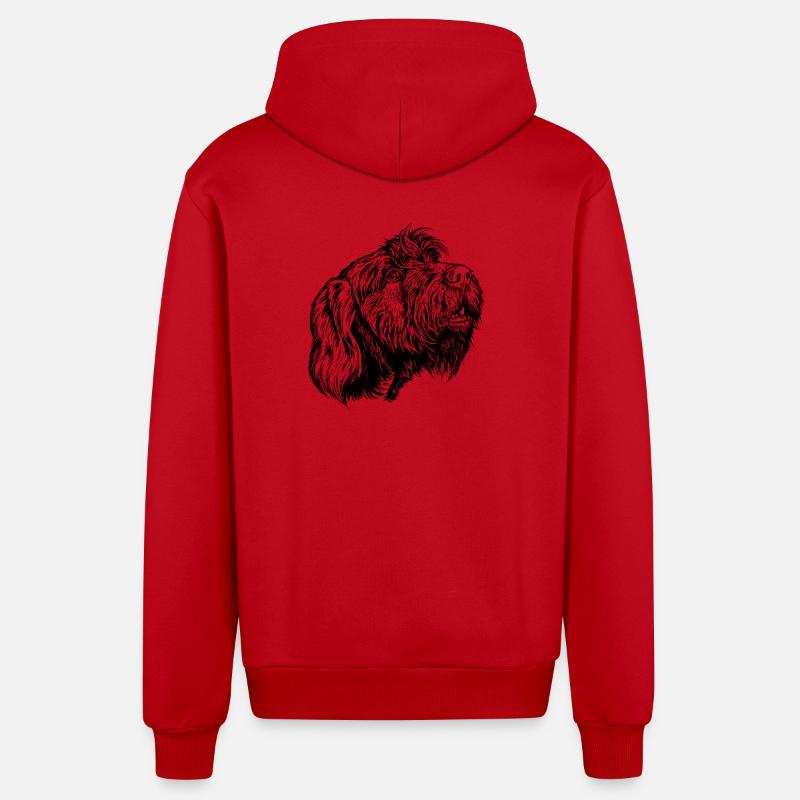 Pudelpointer se joint à la conversation - Veste à capuche bio décontractée fabriquée en UE - rouge