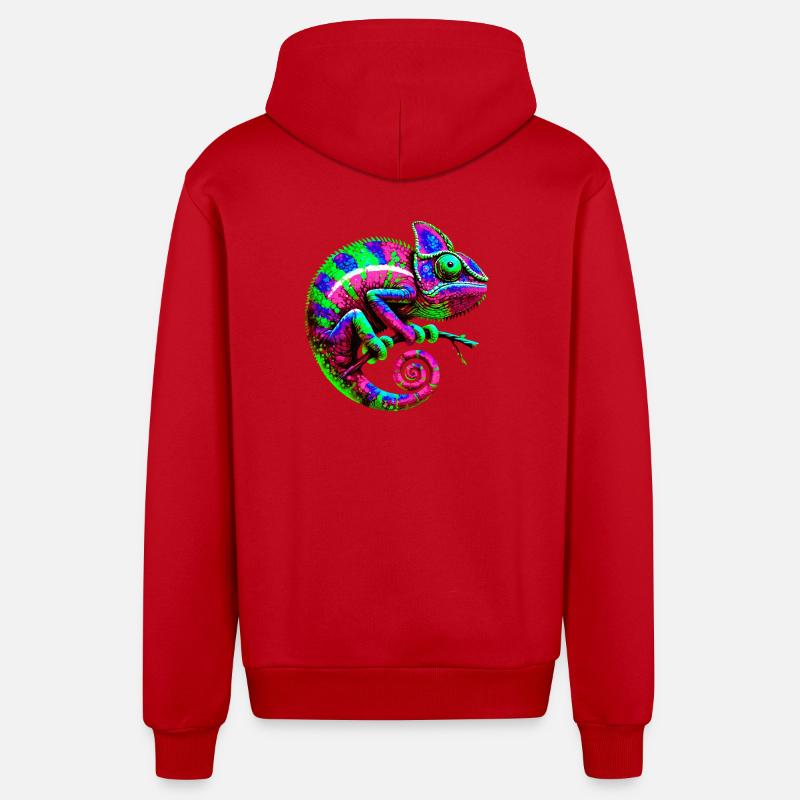 Chameleon - Organic Relaxed Hooded Jacket Made in EU - red