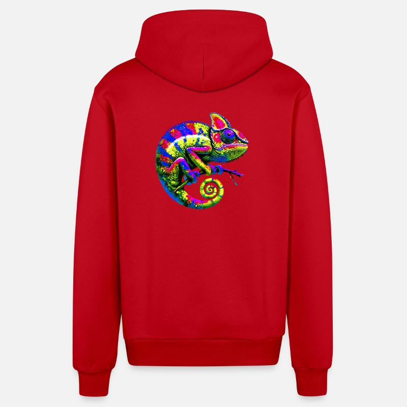 Chamäleon - Organic Relaxed Kapuzenjacke Made in EU - Rot