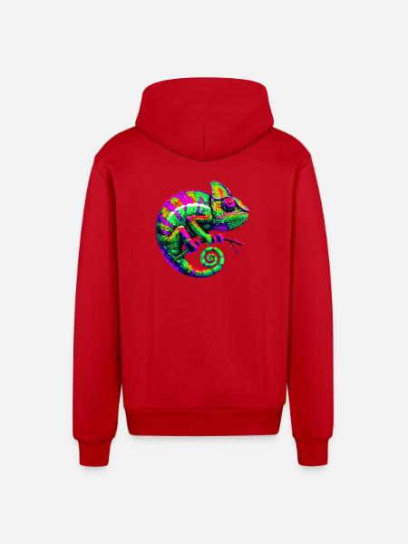 Chameleon - Organic Relaxed Hooded Jacket Made in EU - red