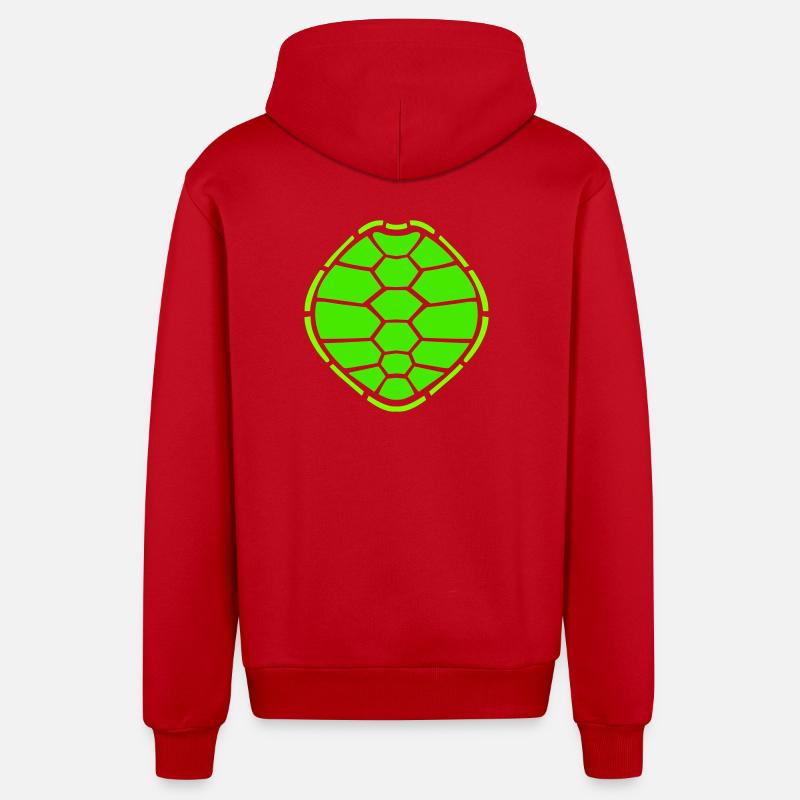 Turtle shell pattern turtle icon cool - Organic Relaxed Hooded Jacket Made in EU - red