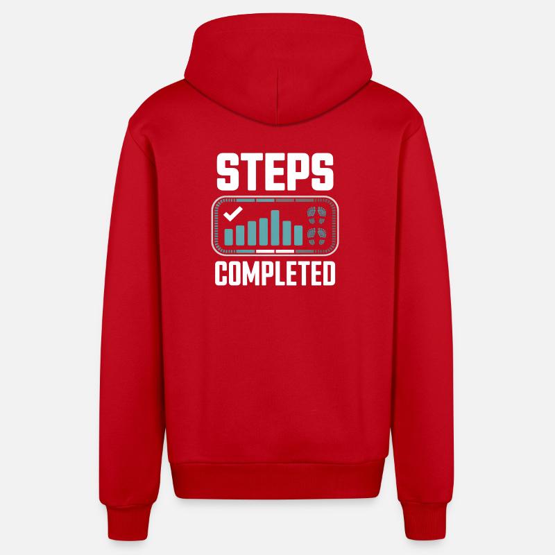 Steps Completed 10000 Schritte - Organic Relaxed Kapuzenjacke Made in EU - Rot