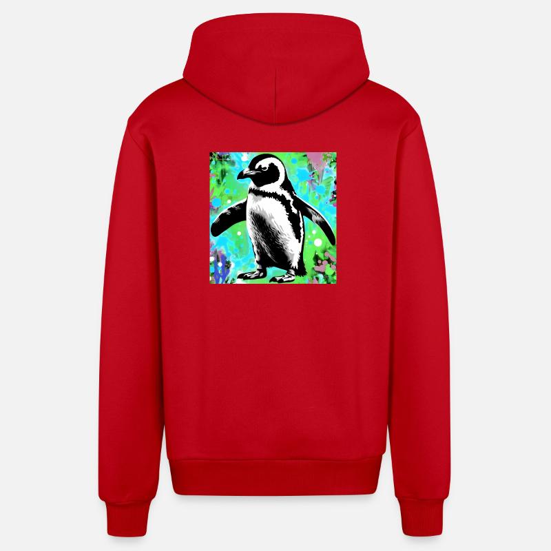 pingouin - Veste à capuche bio décontractée fabriquée en UE - rouge