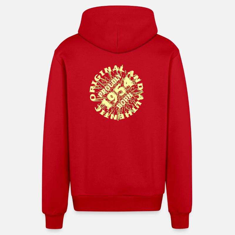 Authentisch 1954 - Organic Relaxed Kapuzenjacke Made in EU - Rot