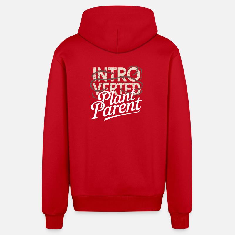 Introvertierter Pflanzenelternteil - Organic Relaxed Kapuzenjacke Made in EU - Rot