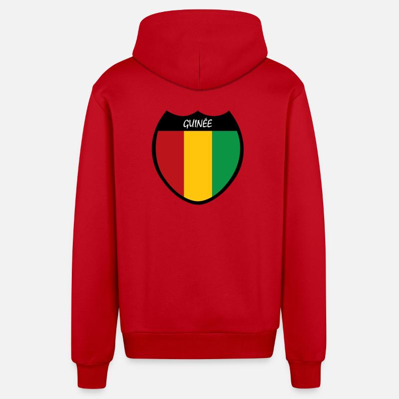 Guinée - Veste à capuche bio décontractée fabriquée en UE - rouge