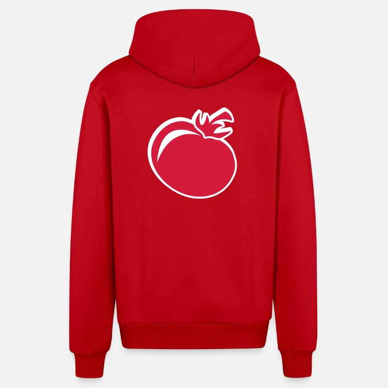Tomate rouge - Veste à capuche bio décontractée fabriquée en UE - rouge